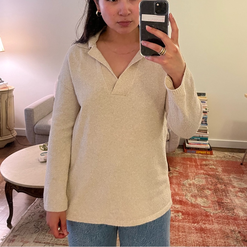 Cream collared sweater - open edit